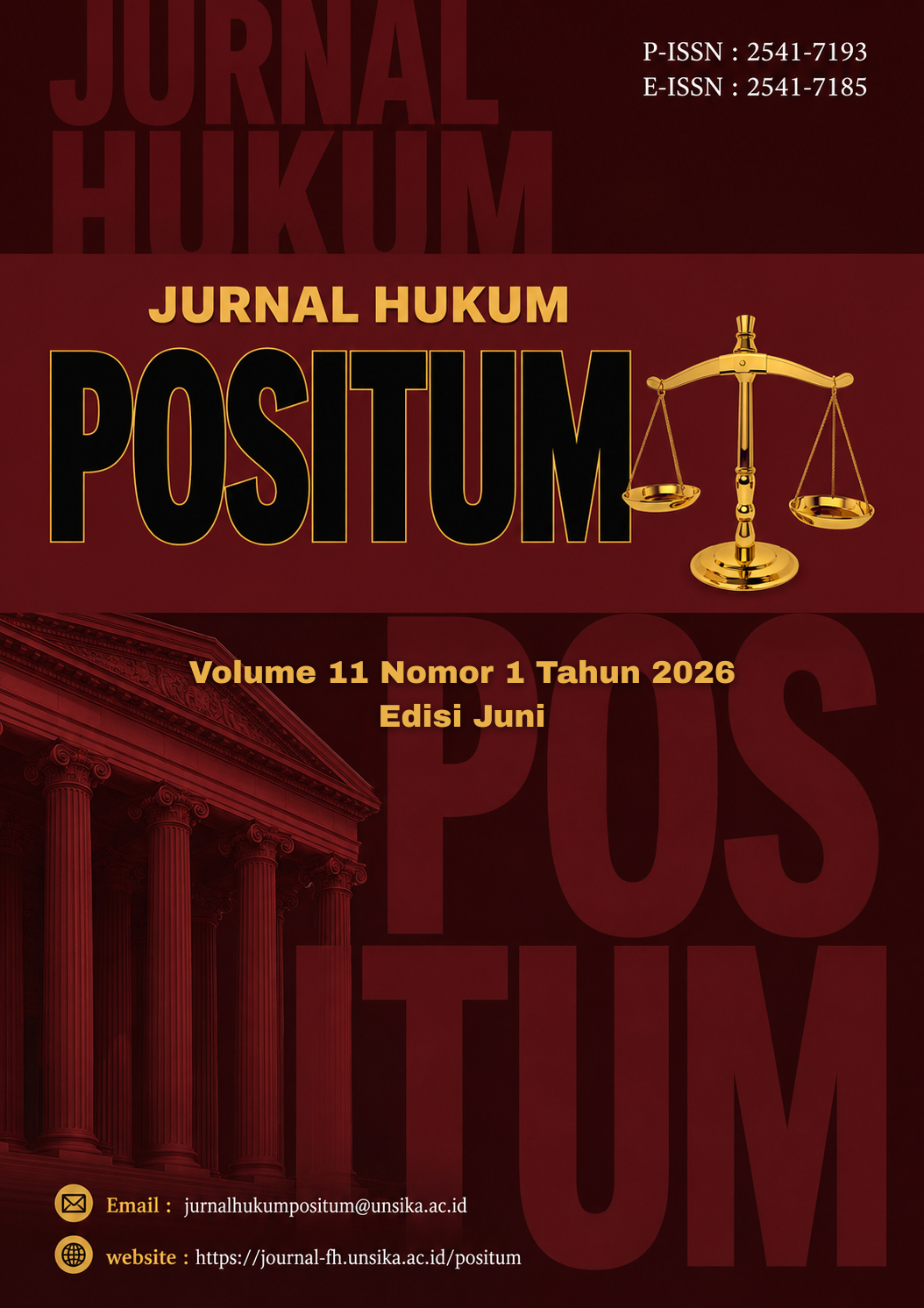 					View Vol. 11 No. 1 (2026): Jurnal Hukum Positum
				
